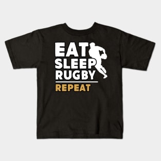 Eat sleep rugby repeat Kids T-Shirt